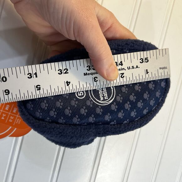 Wonder Nation Blue Baby Booties Fleece Adjustable Slippers Size 5 NWT - Picture 7 of 8